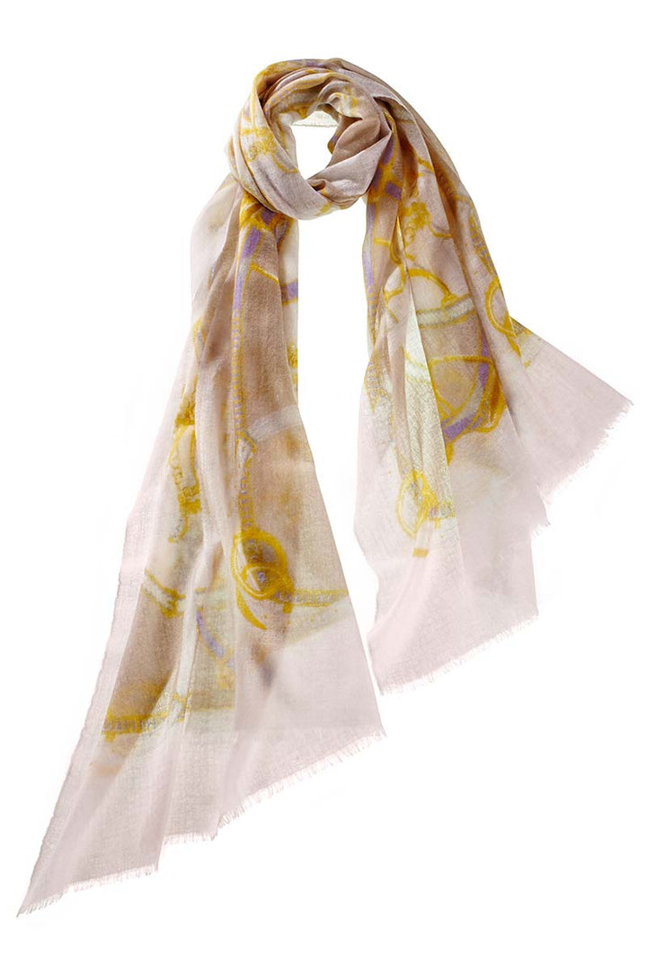 Alpine Cashmere's Featherweight Cinta Scarf in Blossom and Camel