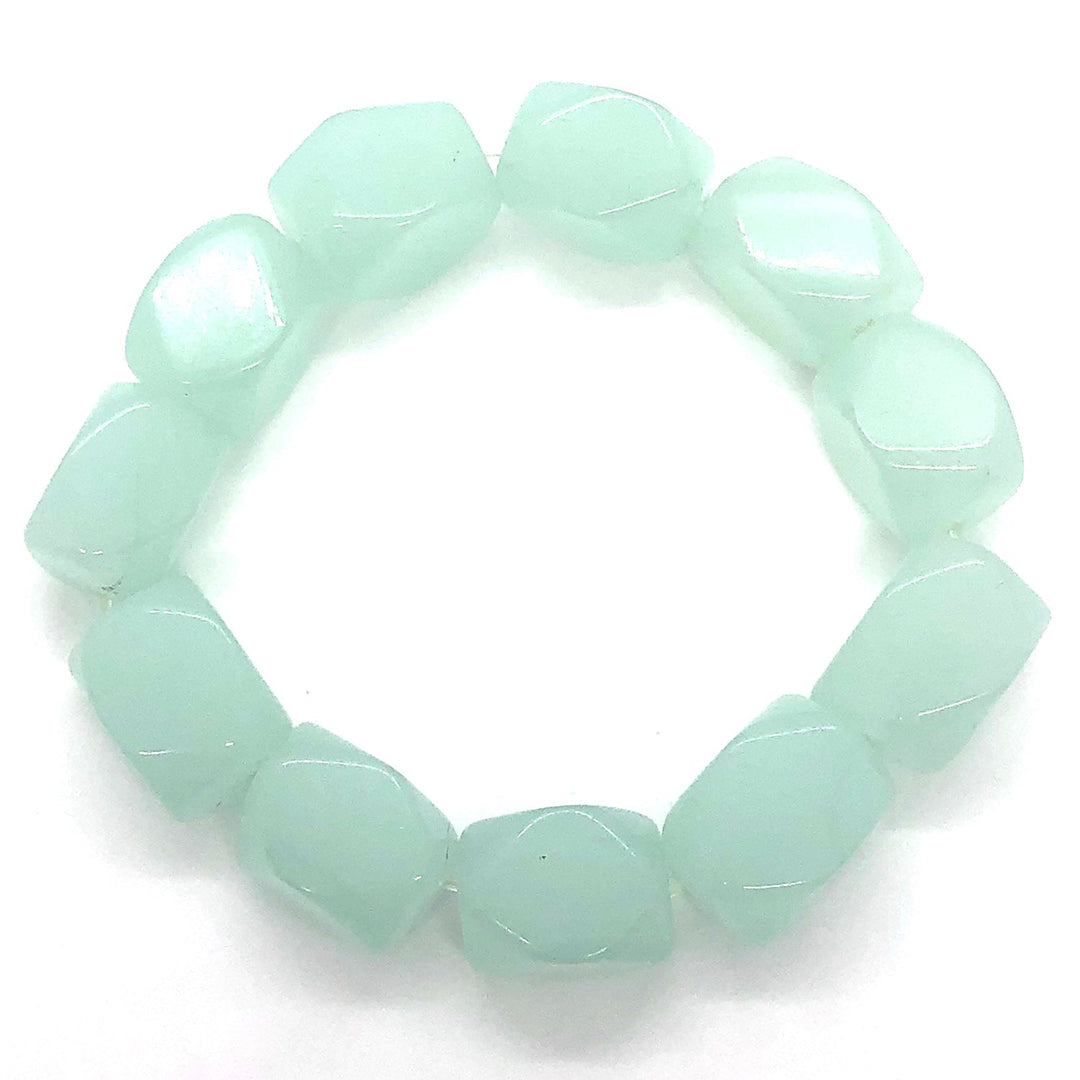 Aqua Seafoam Quartz Nugget Stretch Bracelet