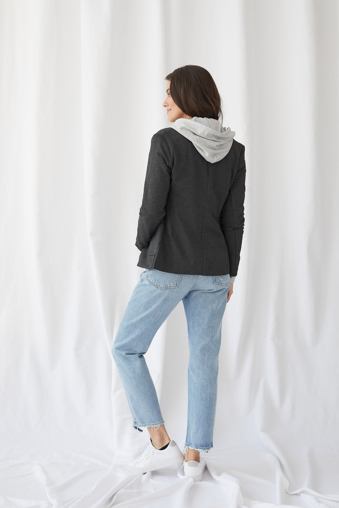 French Terry Brushed Fleece One-Button Blazer - JACKET - Majestic Filatures North America