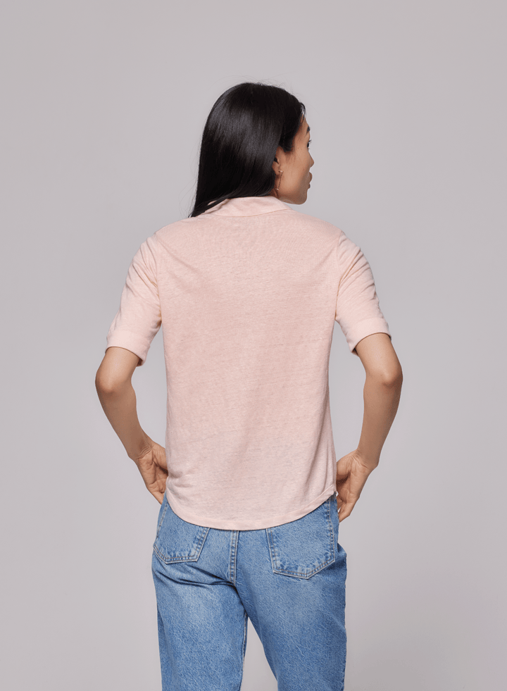 Stretch Linen 3/4 Sleeve Pocket Shirt