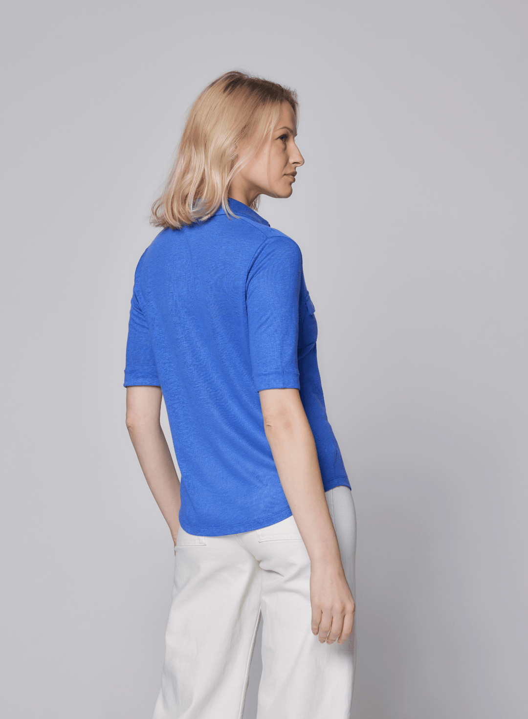 Stretch Linen 3/4 Sleeve Pocket Shirt