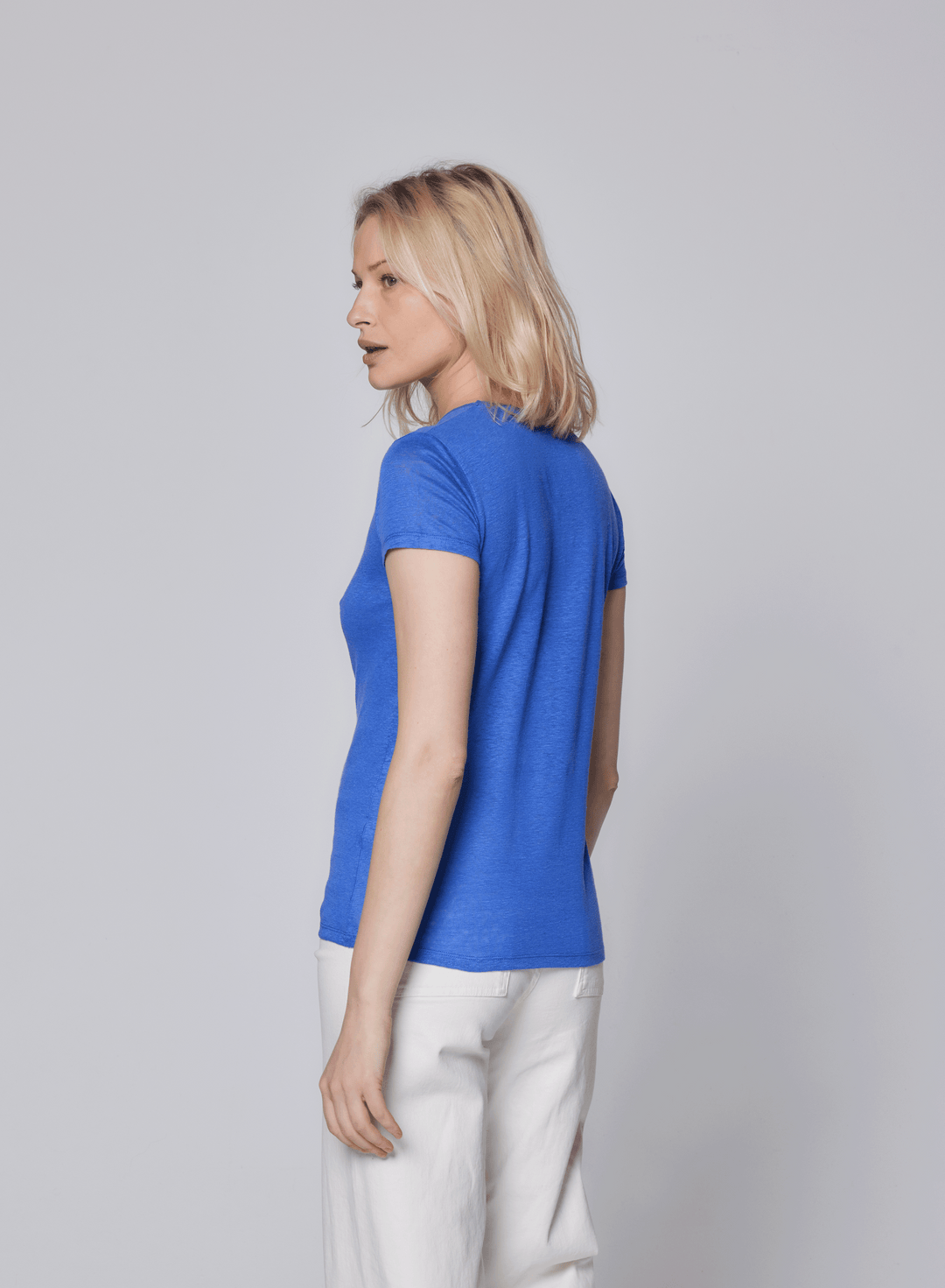 Stretch Linen Short Sleeve Crewneck T-Shirt - CREW S/S - Majestic Filatures North America