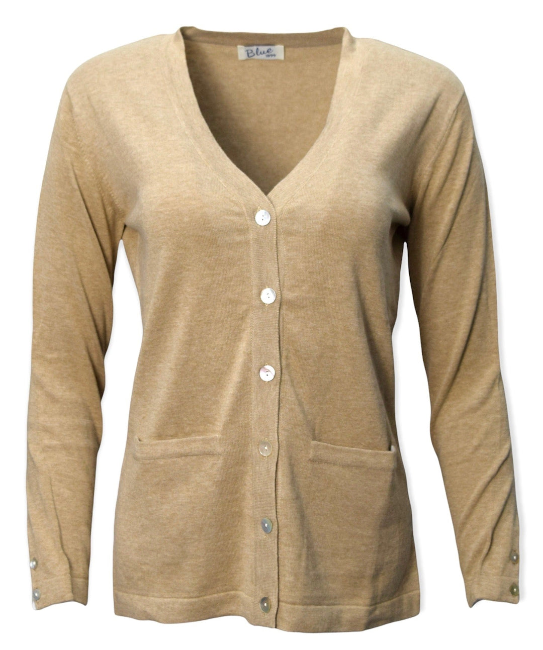 Women's 100% Pima Cotton V-Neck Cardigan Sweater