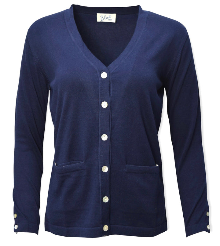 Women's 100% Pima Cotton V-Neck Cardigan Sweater