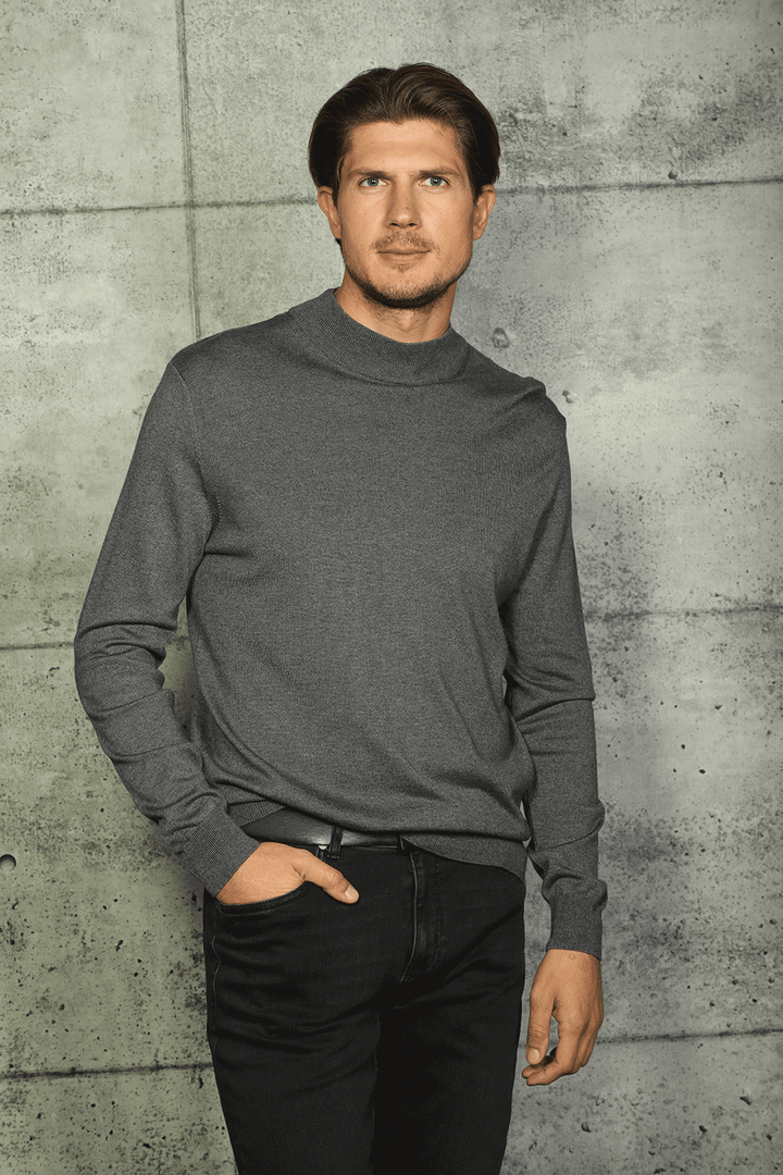 Grey Melange Mock Neck - 7 Downie St.®