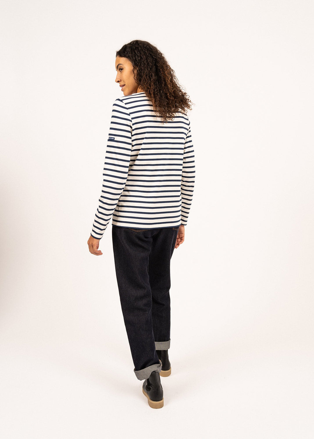 MINQUIDAME - Breton Striped Shirt with Long Sleeve (ECRU / NAVY)