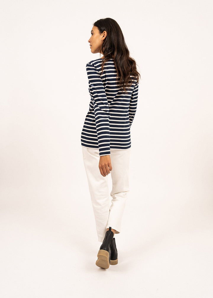 MINQUIDAME - Breton Striped Shirt with Long Sleeve (NAVY / ECRU)