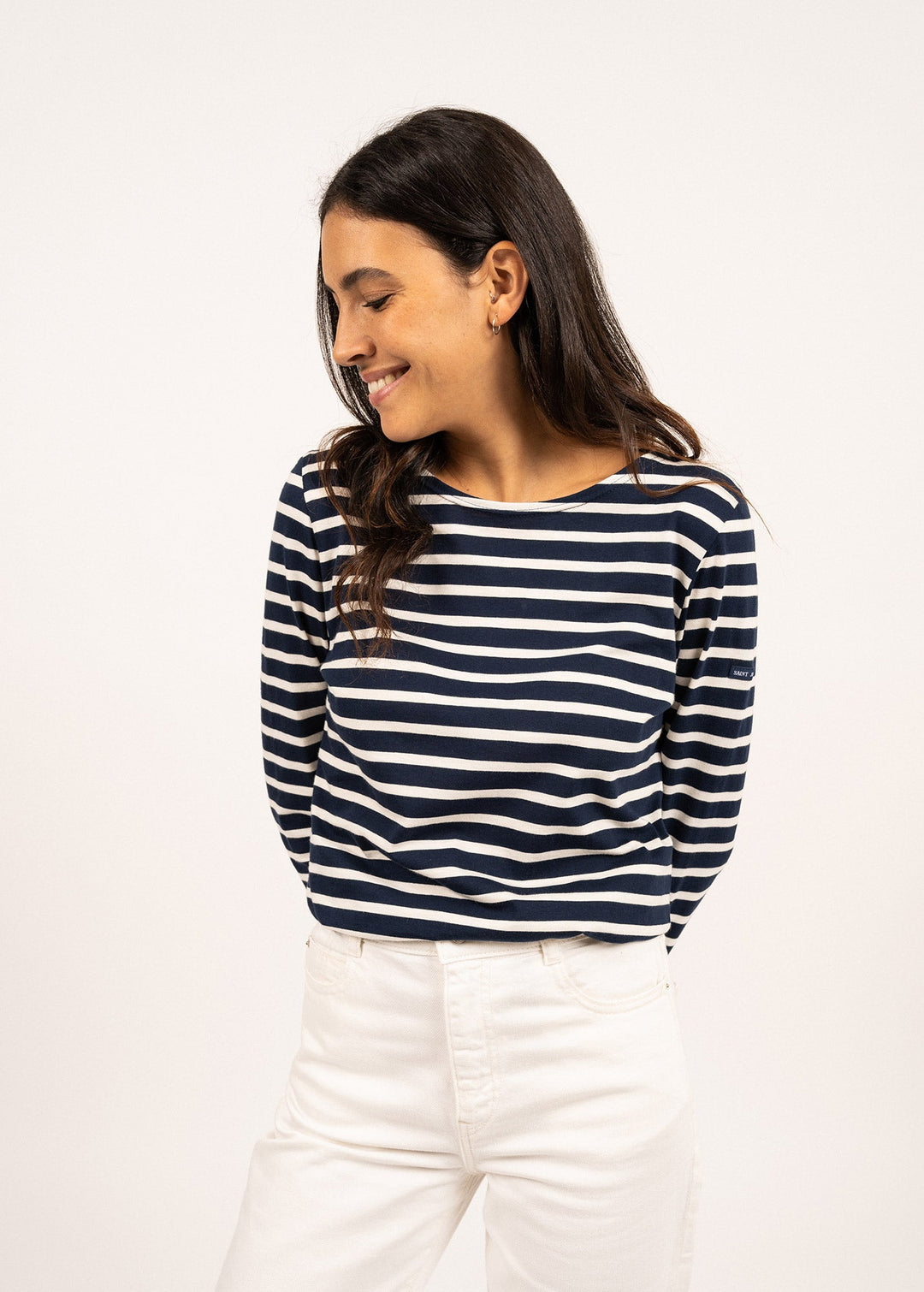 MINQUIDAME - Breton Striped Shirt with Long Sleeve (NAVY / ECRU)