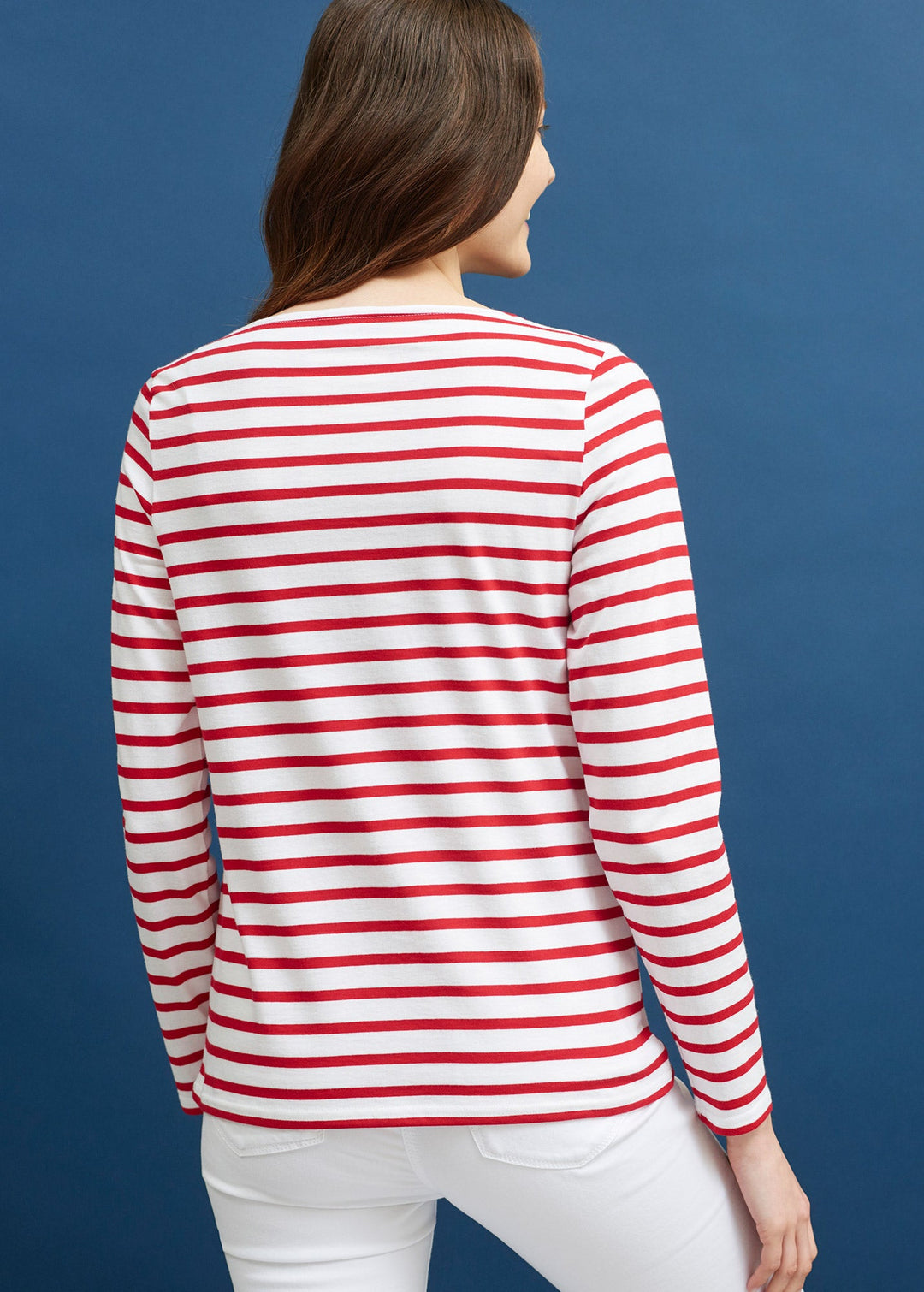 MINQUIDAME - Breton Striped Shirt with Long Sleeve (WHITE / RED)