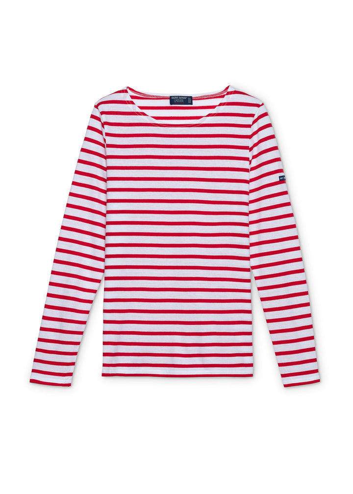 MINQUIDAME - Breton Striped Shirt with Long Sleeve (WHITE / RED)