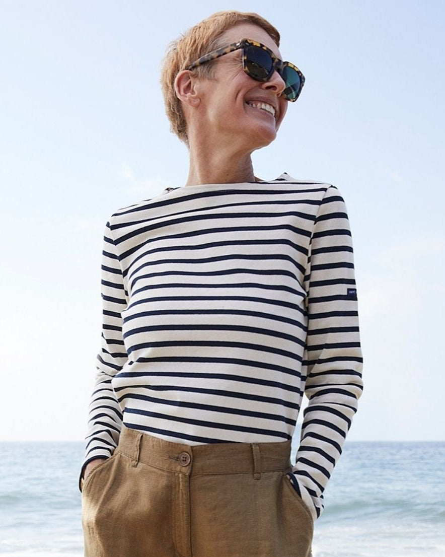 MINQUIERS MODERN - Authentic Breton Stripe Shirt (ECRU / NAVY)