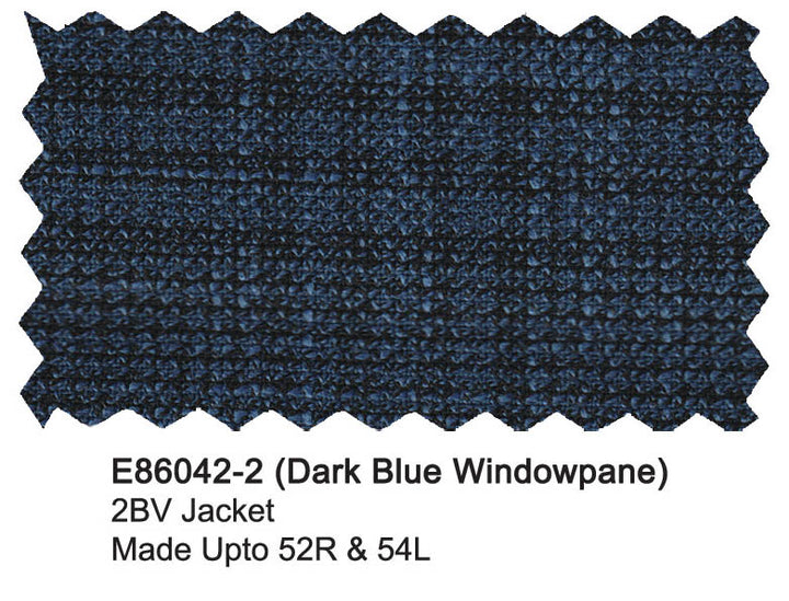 E86042-2-Enzo Wool Jacket-Dark Blue Windowpane