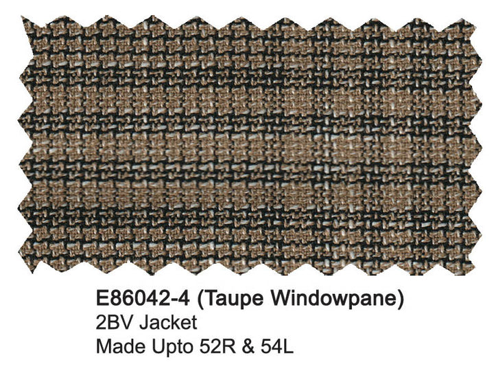 E86042-4-Enzo Wool Jacket-Taupe Windowpane