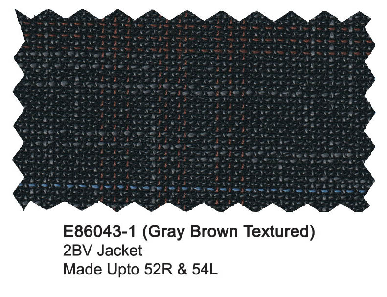 E86043-1-Enzo Wool Jacket-Gray Brown Textured