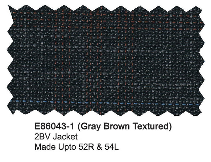 E86043-1-Enzo Wool Jacket-Gray Brown Textured