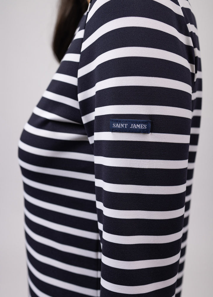 PROPRIANO - Form-Fitting Nautical Stripe Dress (NAVY / WHITE)