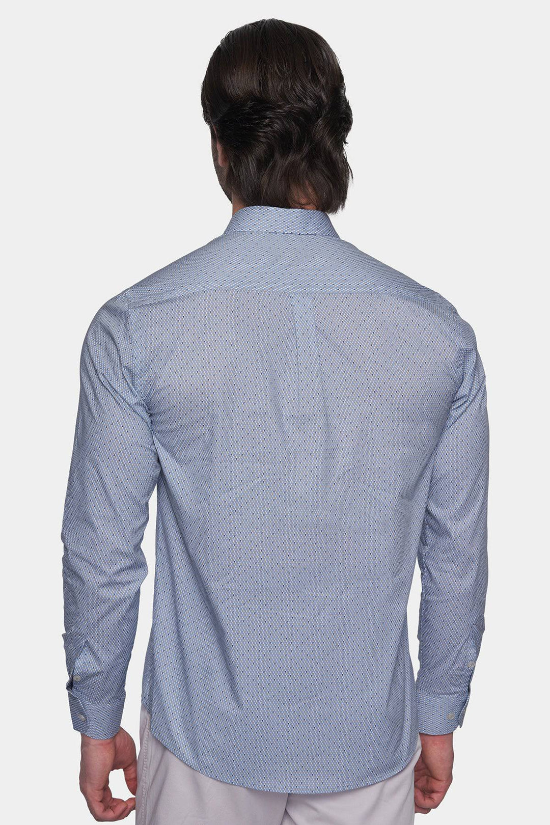 Premium Cotton Pattern Dress Shirt (Executive Blue)