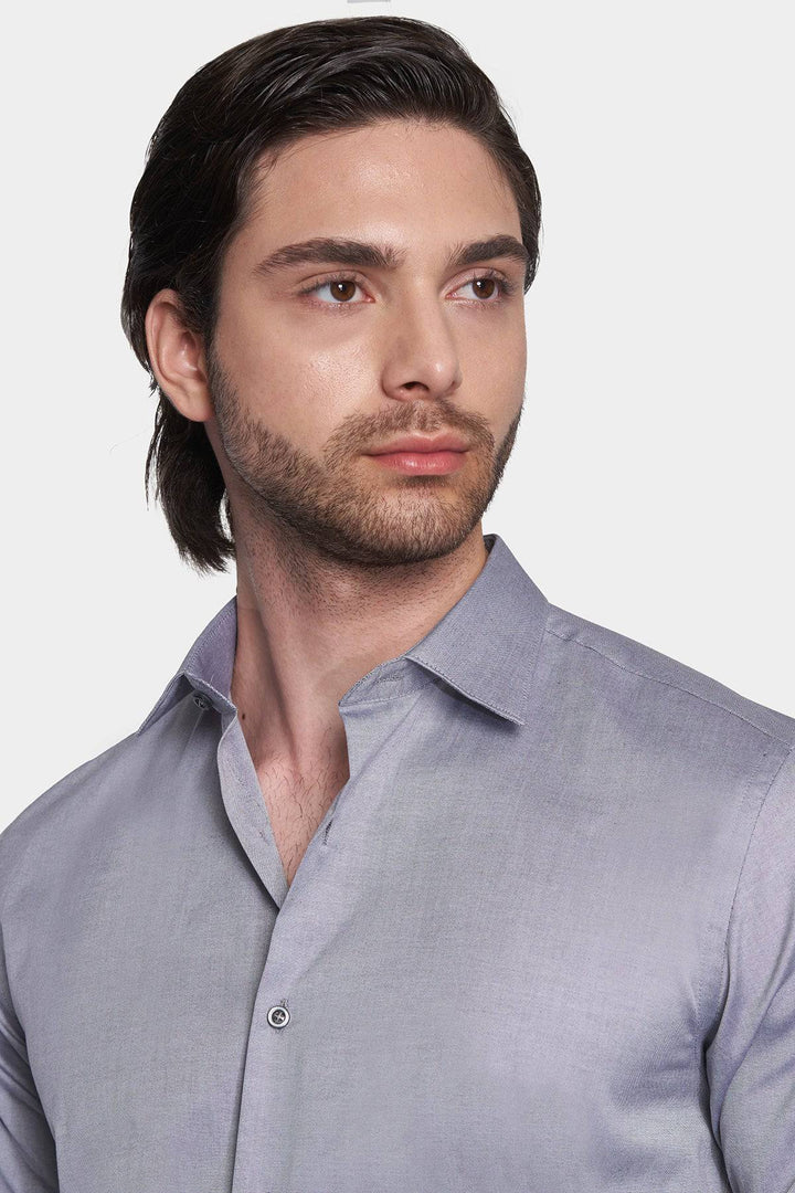 Premium Cotton Dress Shirt (Sterling Silver)