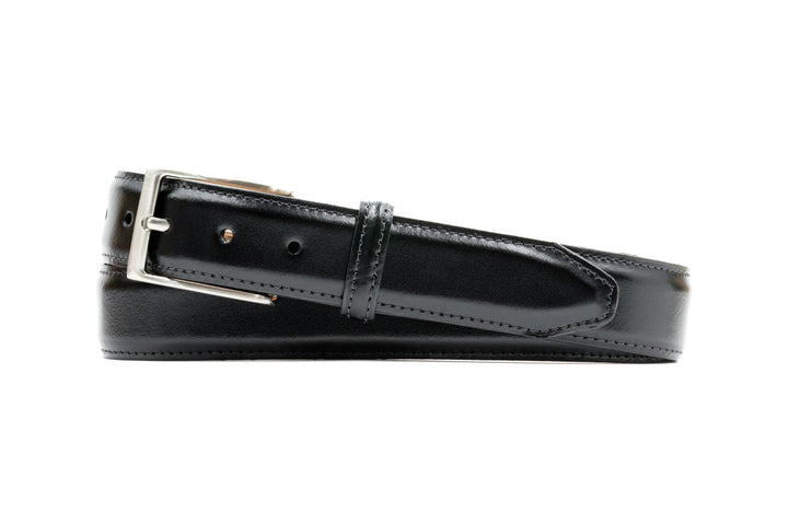 Martin Dingman Smith 2 Buckle Coachman leather belt in black