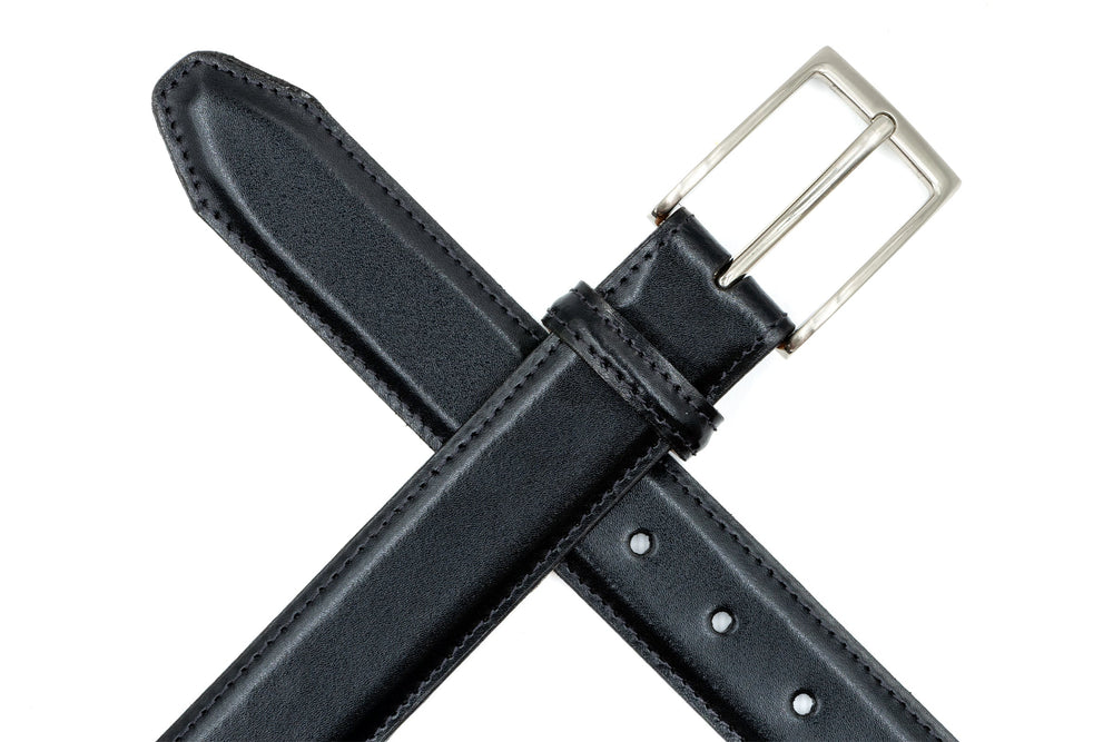 Martin Dingman Smith 2 Buckle Coachman leather belt in black - buckle detail