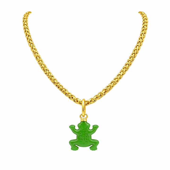 Jade Green Frog Charm