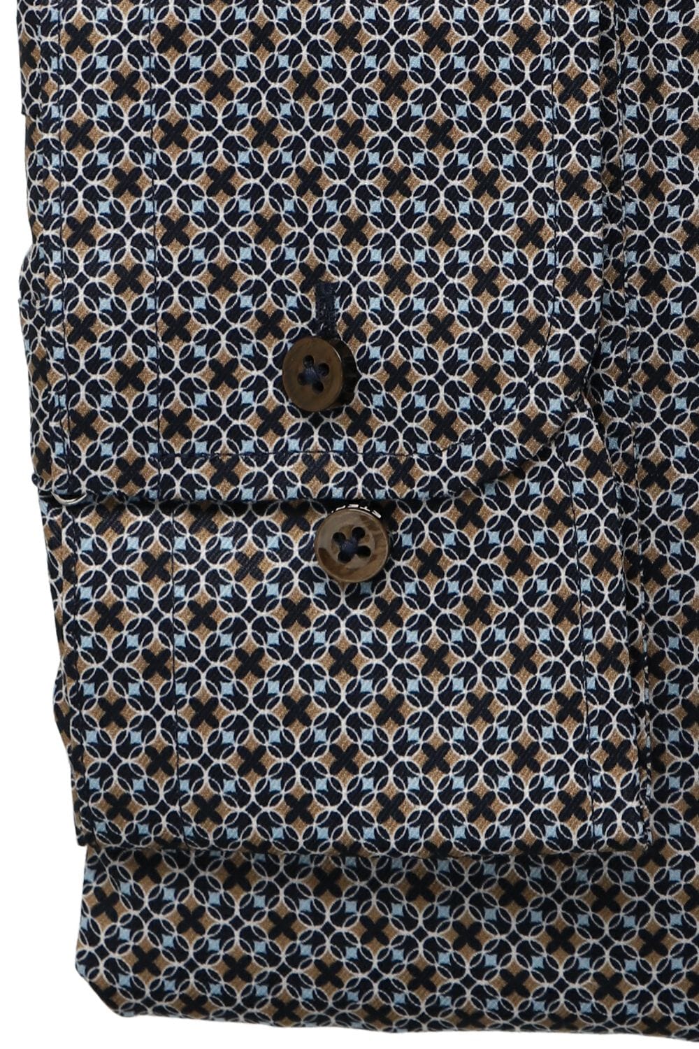 1863 by Eterna Modern Fit printed twill Kent collar shirt in navy - collar and cuff