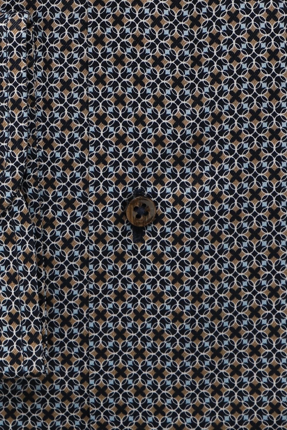 1863 by Eterna Modern Fit printed twill Kent collar shirt in navy - fabric close-up
