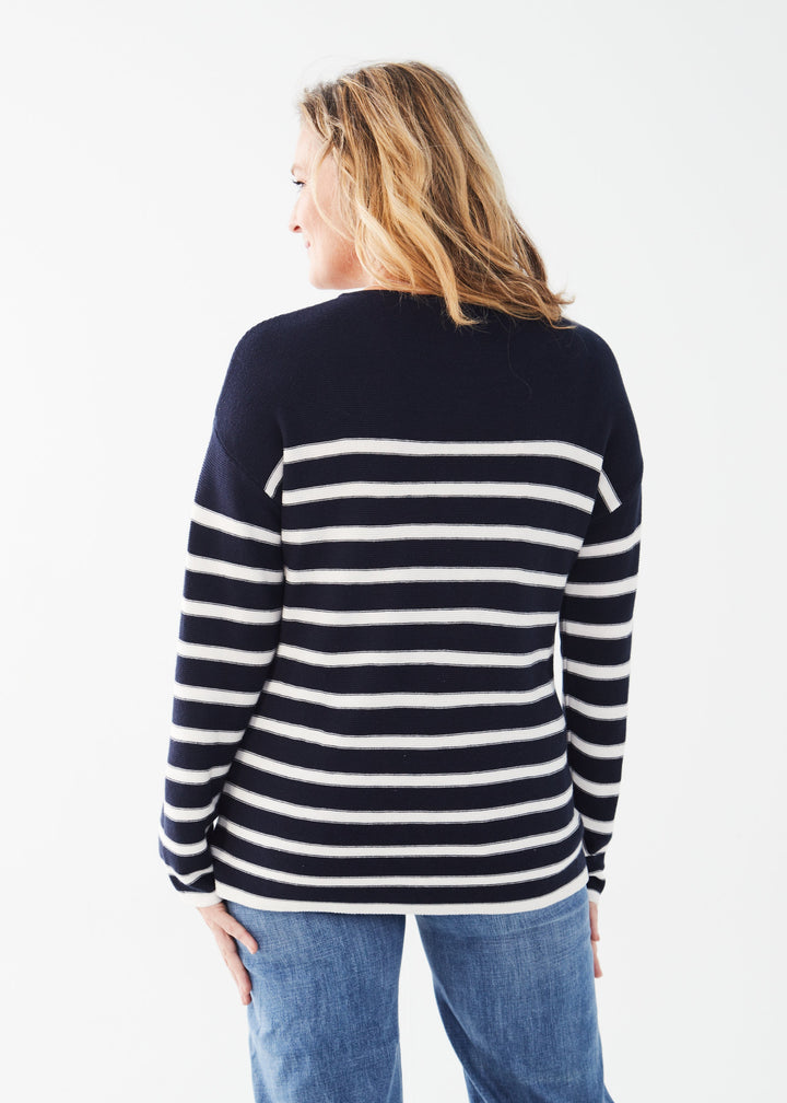 Navy Striped Long Sleeve Sweater