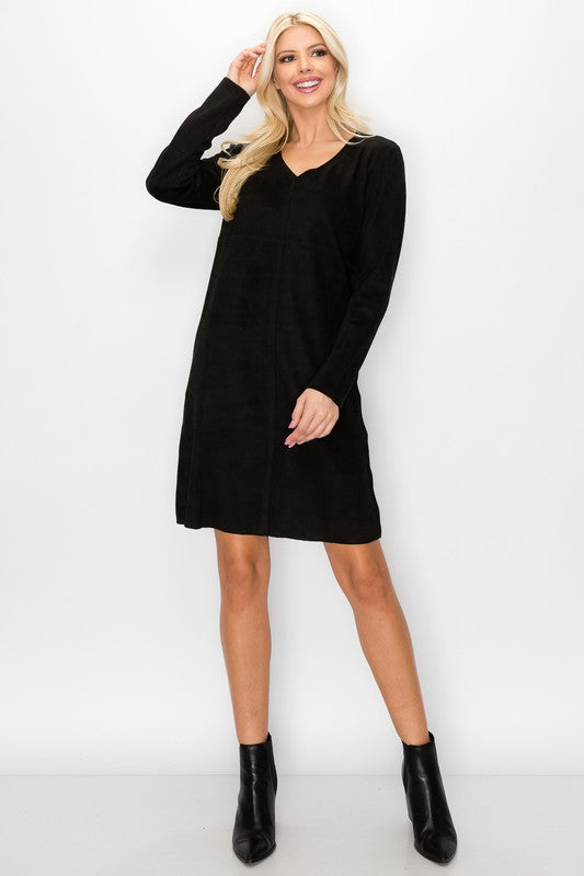Aurora Suede V Neck with NO Pockets
