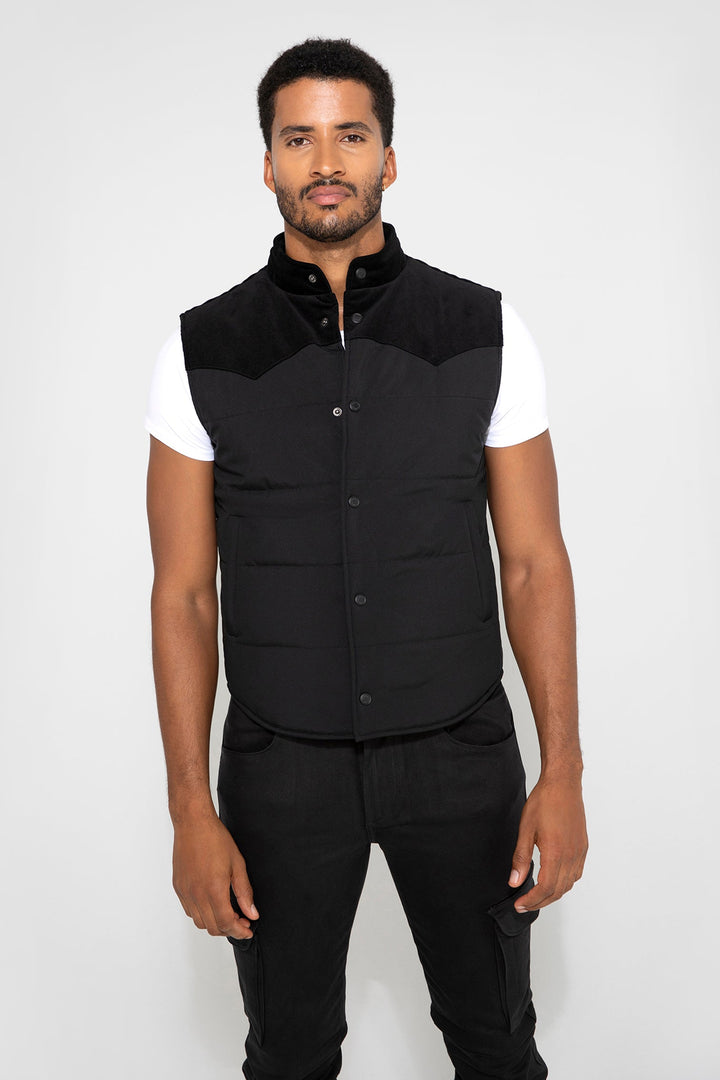 Wayne Vest Needle Cord Noir