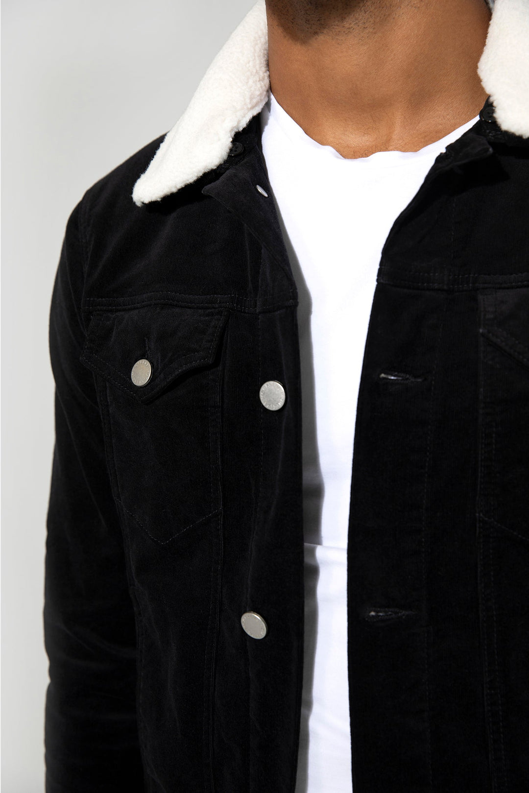 Dean Needle Cord Noir Sherpa