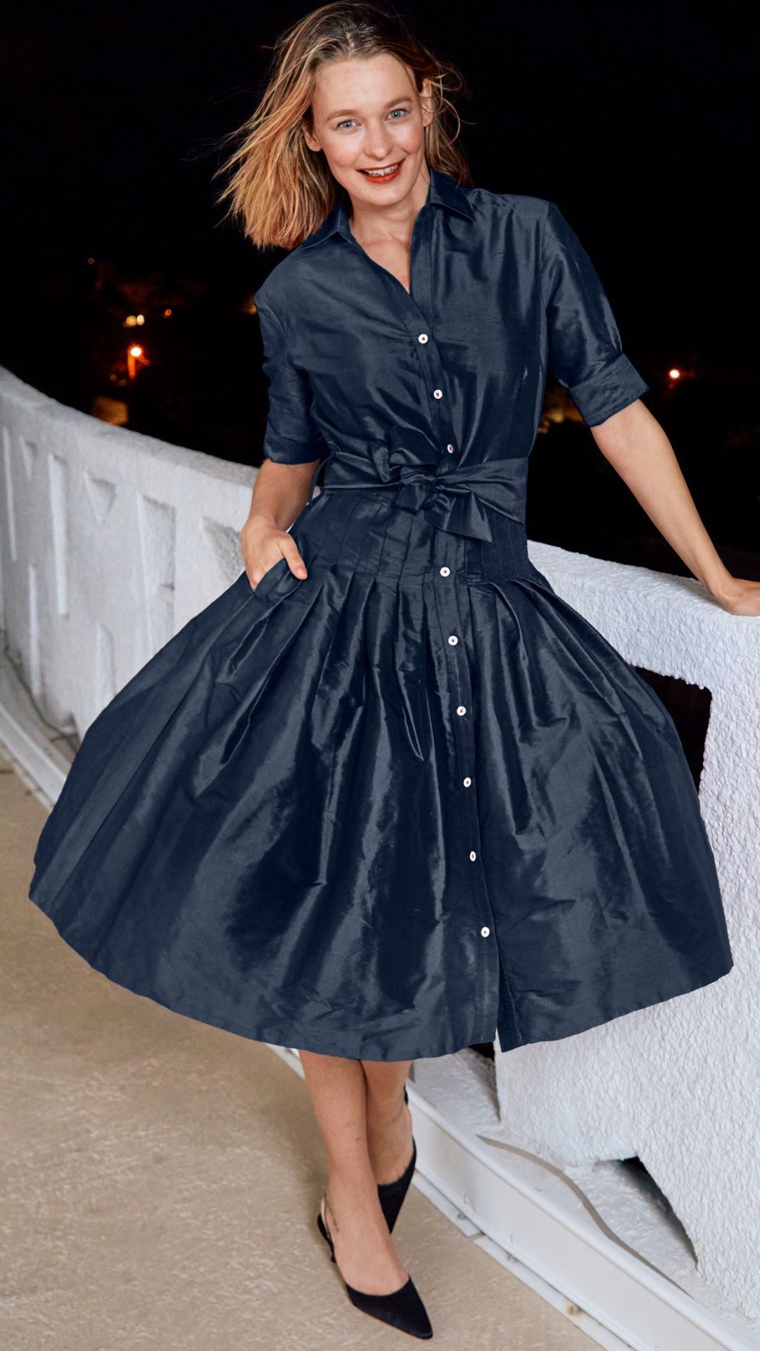 Mrs Maisel Navy Silk