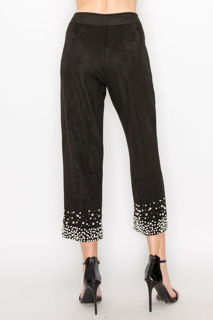 Allure Stretch Suede Pant with Pearls