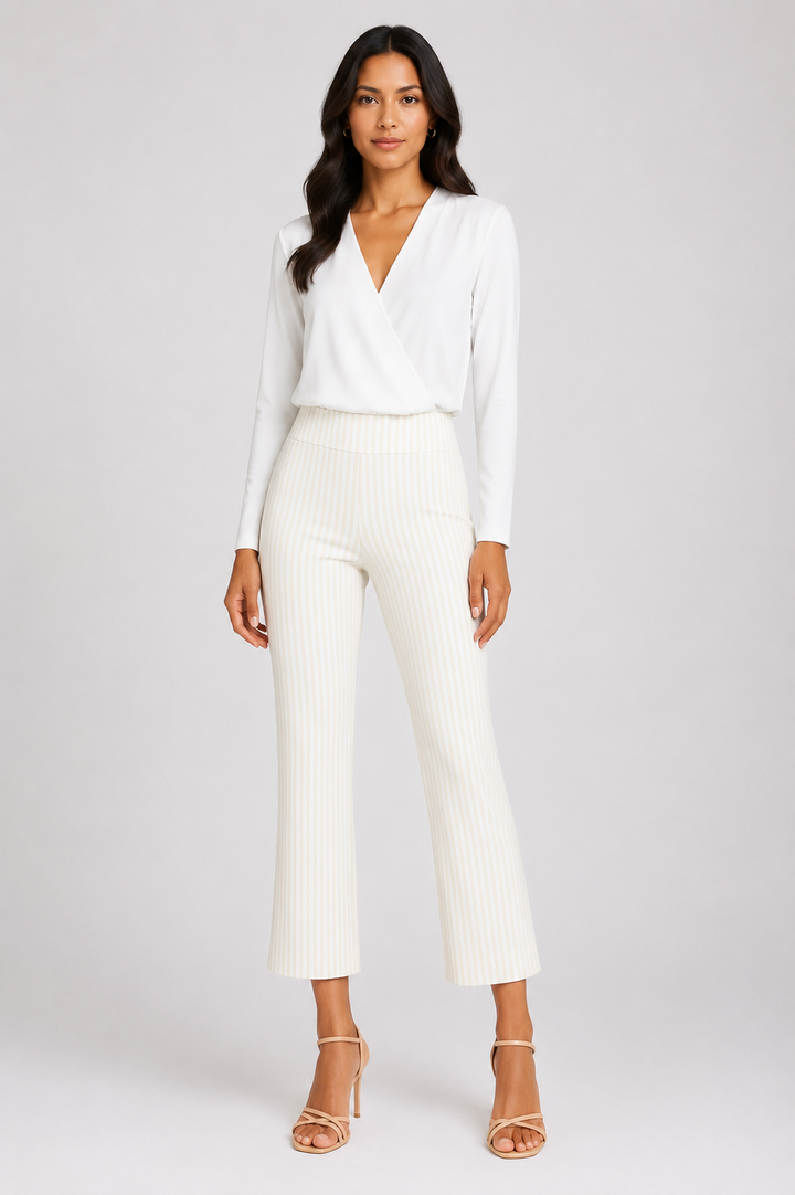 Krazy Larry P600 Pull on Wide Ankle Pant - Stone