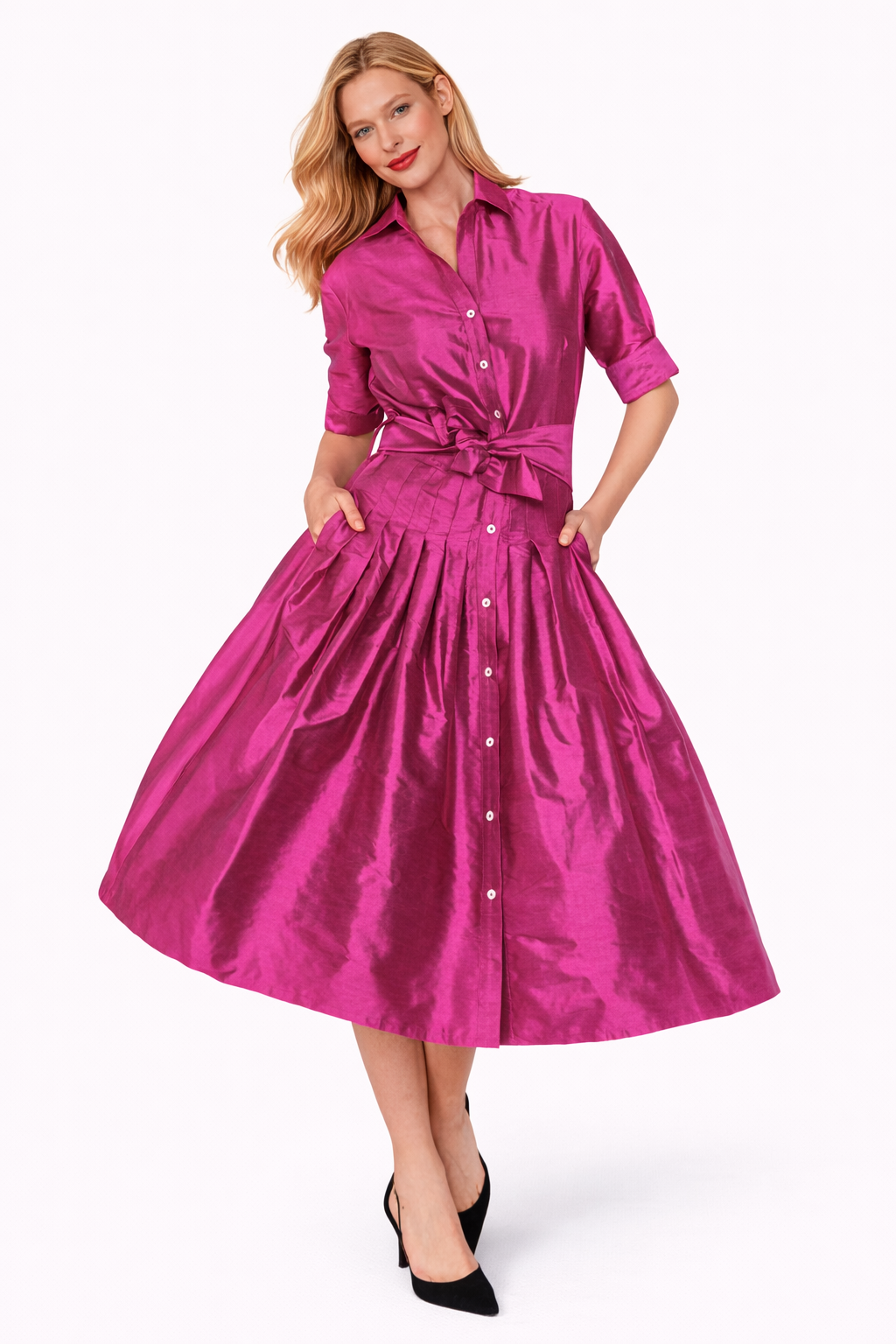 Mrs Maisel Fuchsia Silk