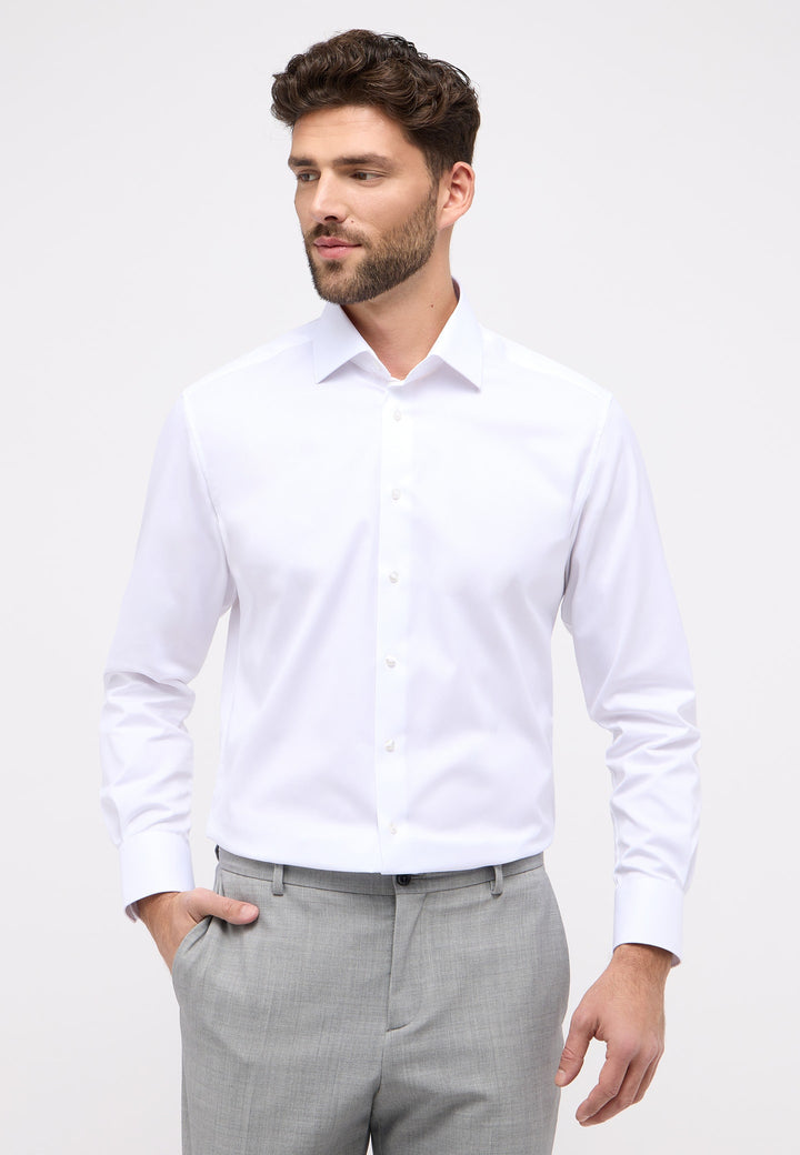 Modern Fit Cover Shirt in White