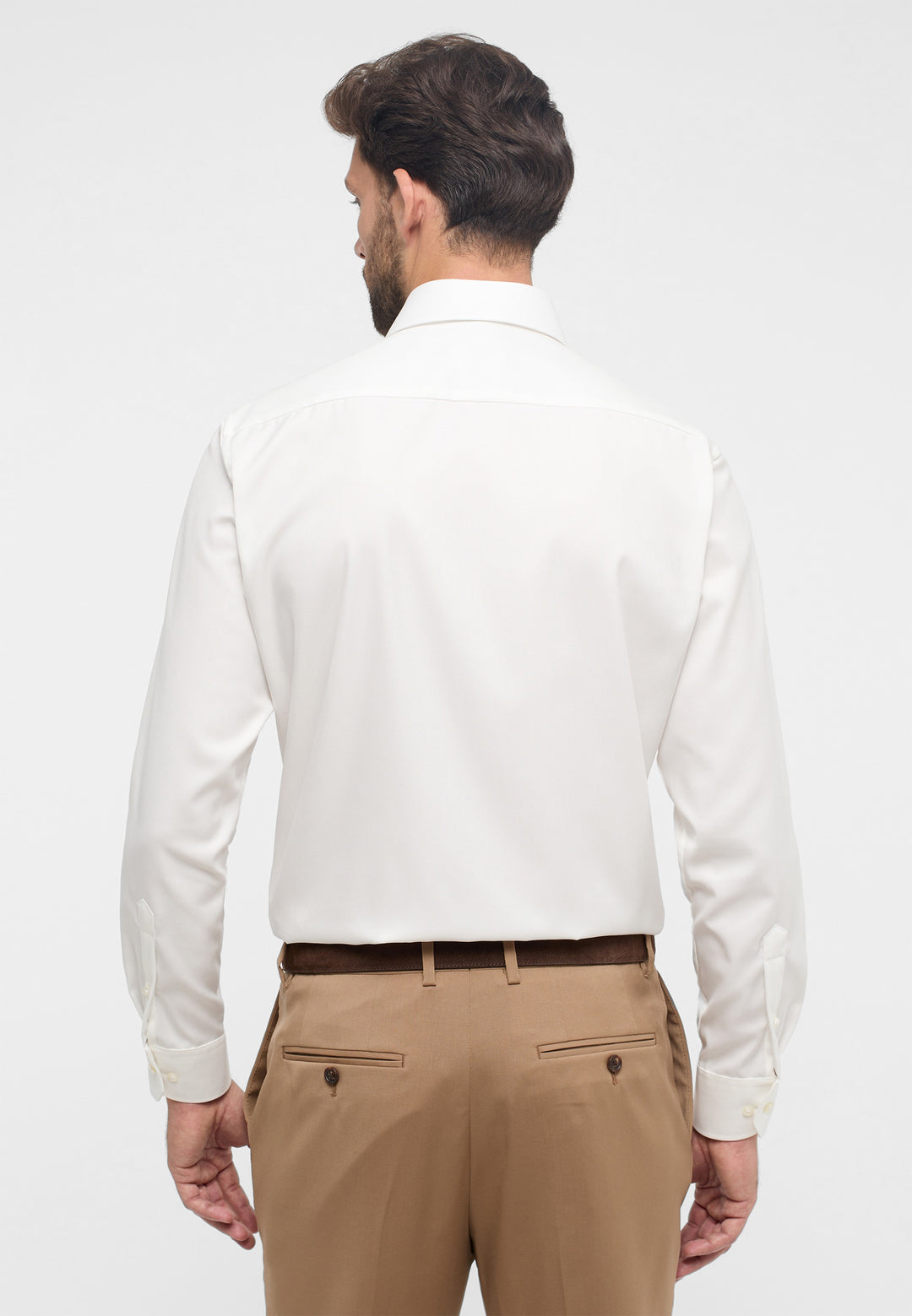 Modern Fit Cover Shirt in Beige