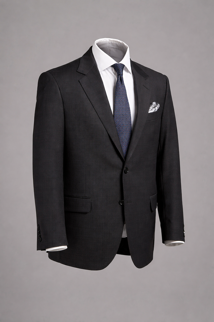 Super 120's Wool Charcoal Nailhead Suit