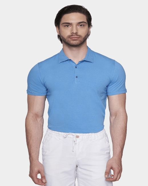 The Mercerized Cotton Polo (Blue)