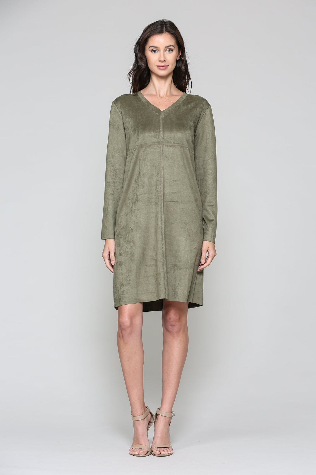 Aurora Suede V Neck with NO Pockets