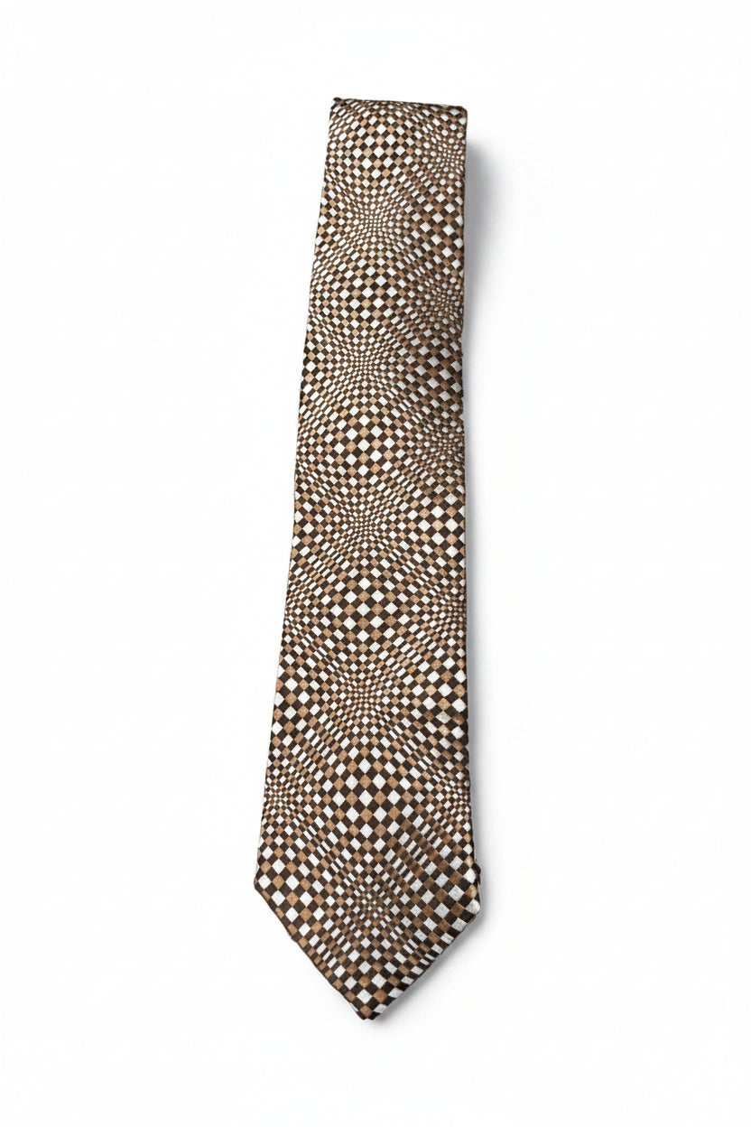 Byron Tie - Brown and White