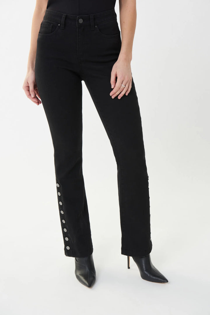 Bootcut Pants with Button Detail