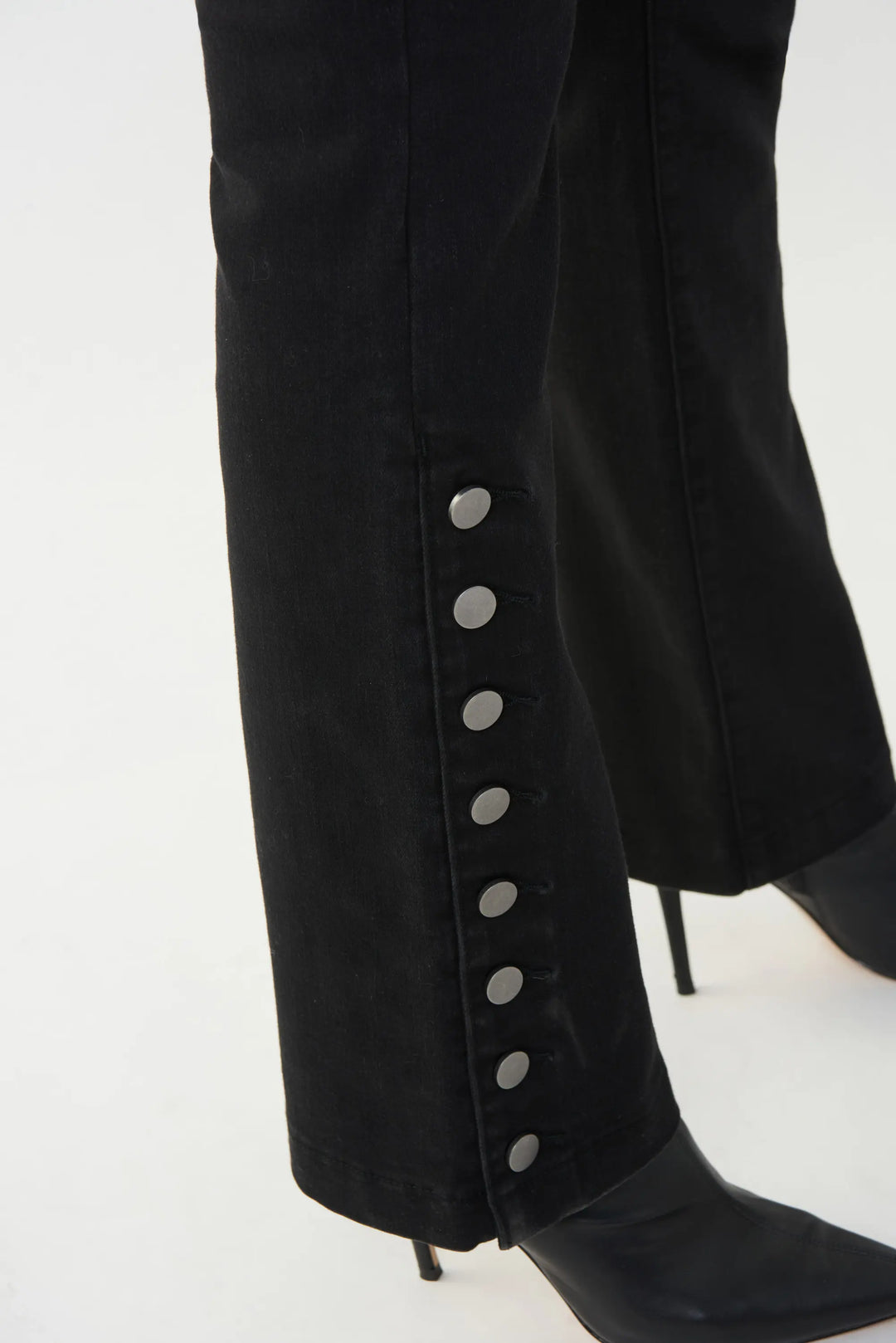 Bootcut Pants with Button Detail