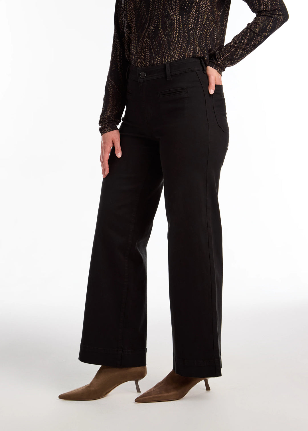 Olivia Wide Leg Denim Black