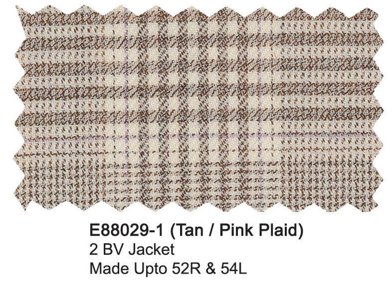 E88029-1-Enzo Wool Jacket-Tan Pink Plaid