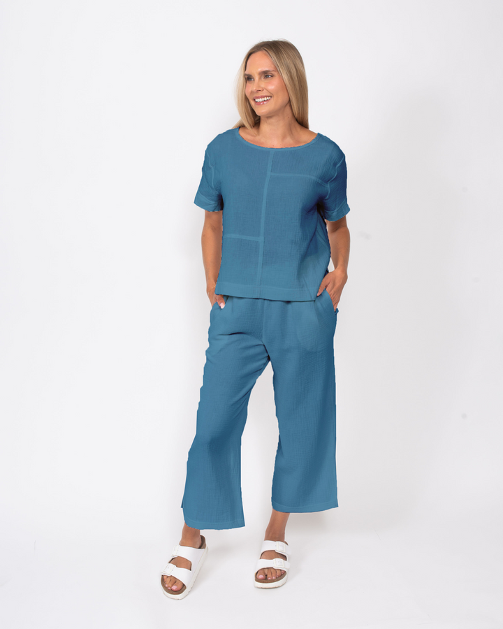 Organic Cotton Gauze Seamed Top