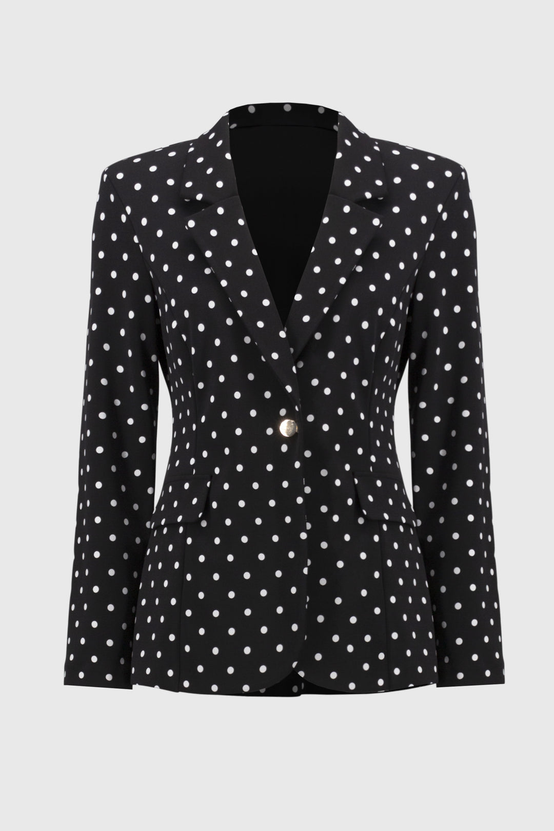 Polka Dot Hip-length Blazer - Black/Vanilla