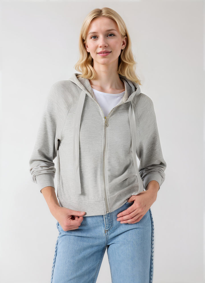 French Terry Zip Hoodie - Gris Chine Clair