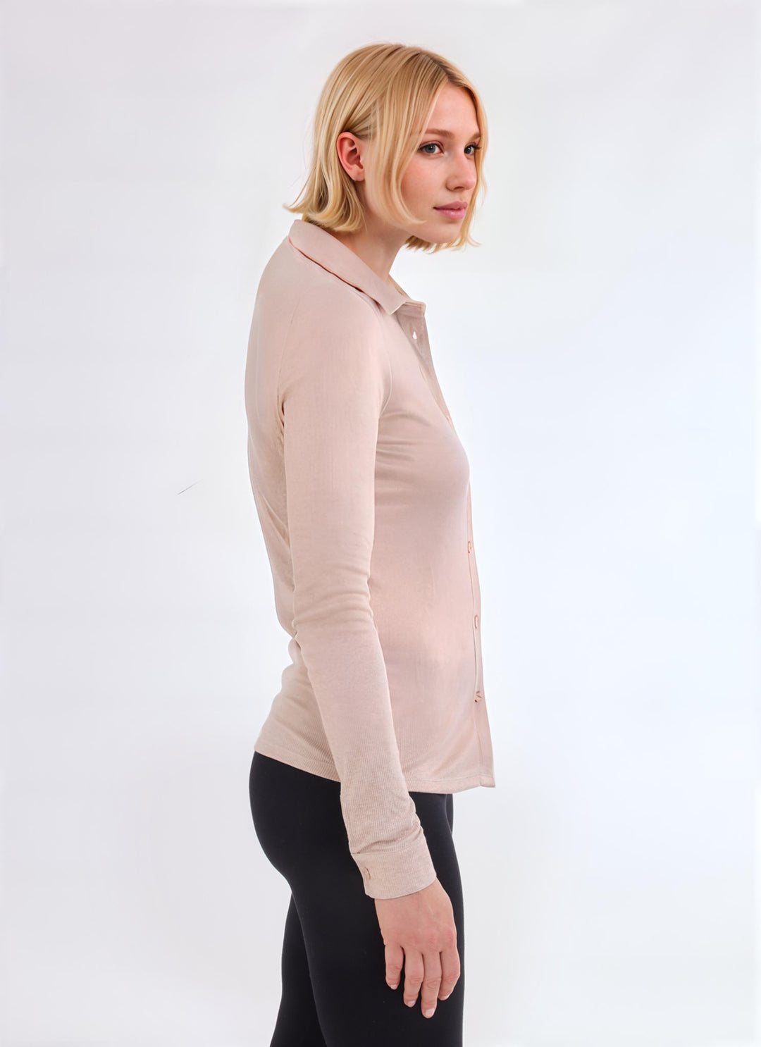 Long Sleeve Button Down Shirt - Ecru Chime