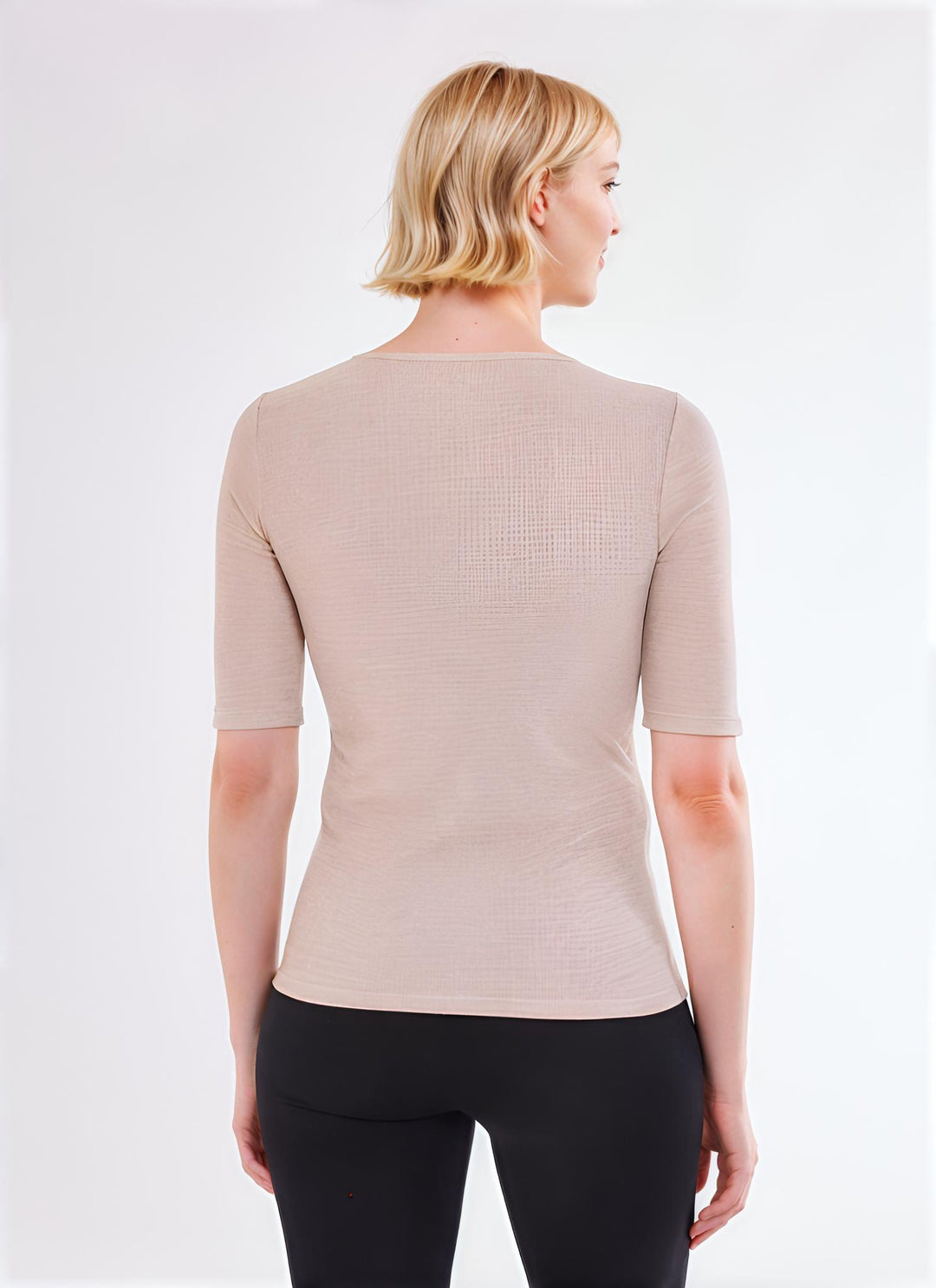 Elbow Sleeve Tee - Ecru Chine